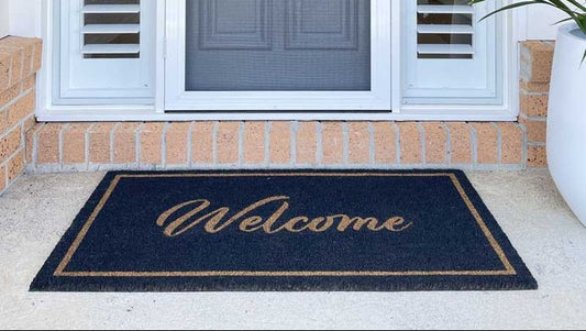 Black Wish Premium - Rubber backed coconut fiber stylish door mat