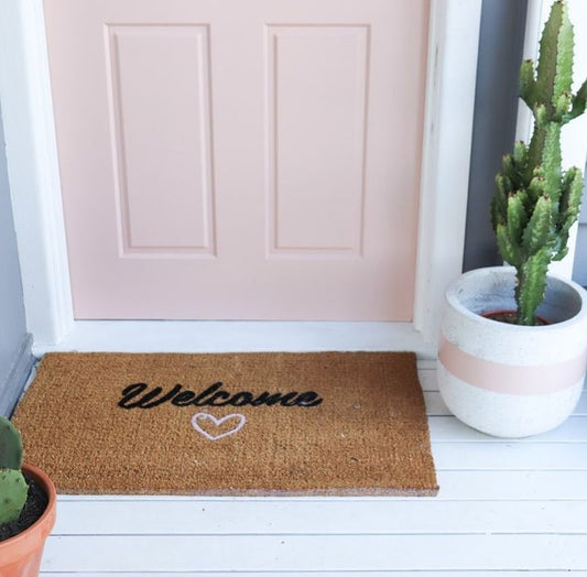 Welcome - Natural coconut fiber simple door mat