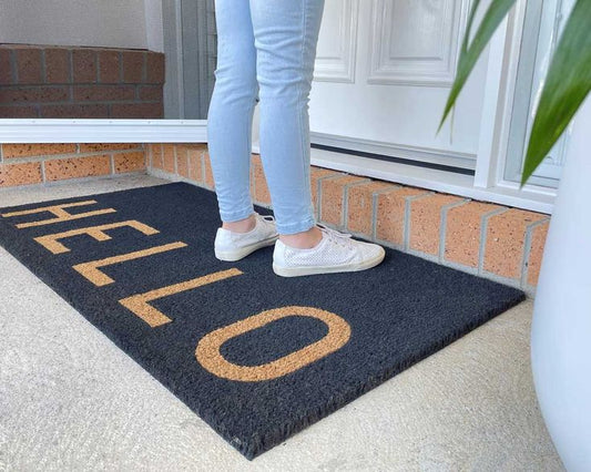 Black Wish Bold - Rubber backed coconut fiber elegant door mat