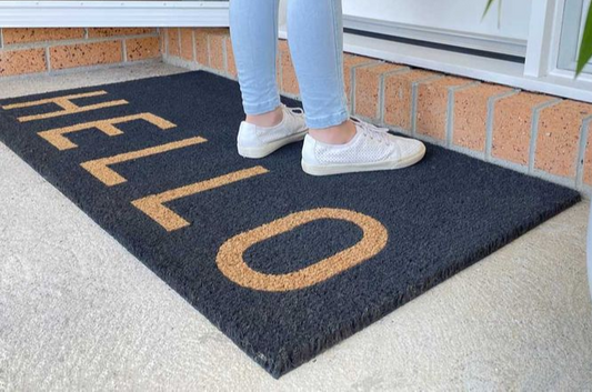 Black Wish Bold - Rubber backed coconut fiber elegant door mat