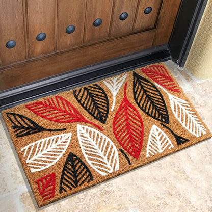 Tender Leaves - Natural coconut multicolored door mat