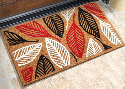 Tender Leaves - Natural coconut multicolored door mat